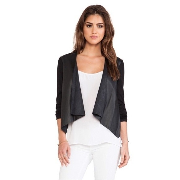 Velvet by Graham & Spencer Ponte and Faux Leather Jacket S NWOT - Picture 2 of 14